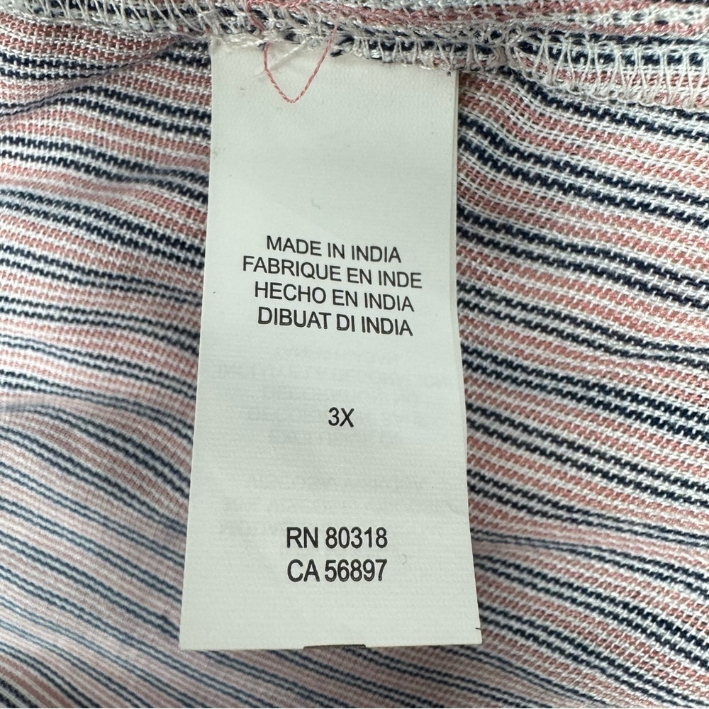 Lucky Brand Cloud Plaid Button Up Shirt Boyfriend Women's 3X Pink Double Fabric - Picture 11 of 13